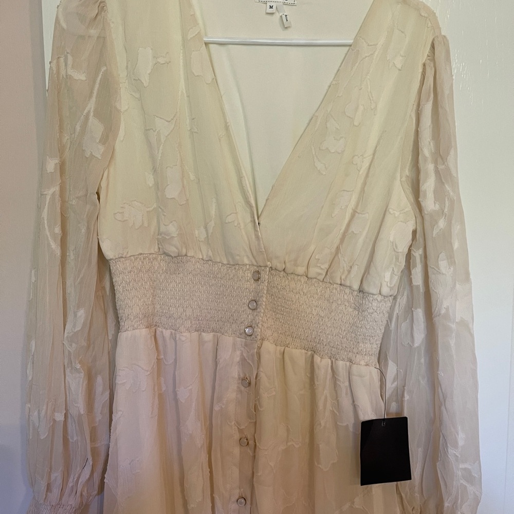 Elegant Soieblu Cream Floral Dress